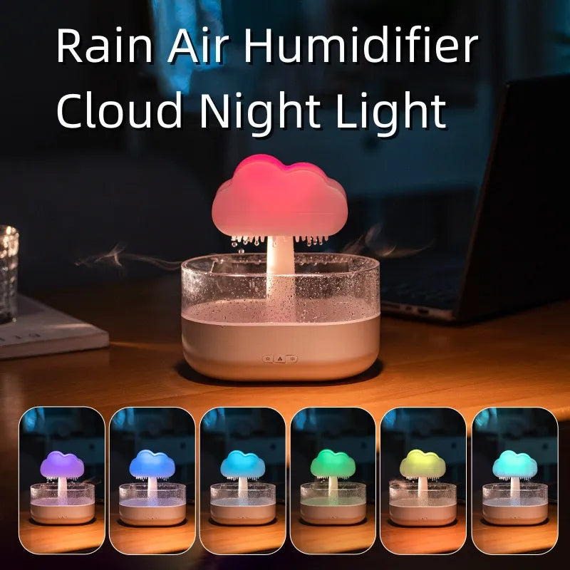 Rain Cloud Humidifier Water Drip,Rain Cloud Diffuser,Mushroom Rain Cloud  Humidifier, Raining Cloud Night Light,Desk Bedside Cloud Lights for  Sleeping